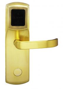 China Electronic Card Hotel Door Lock Plated Gold Finishing Fits Door Thickness 38 - 50mm factory