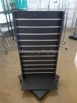 Black Wood Spinner Display Stands Free Standing With Aluminum Panel / Detachable