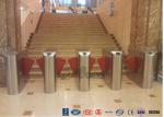 Underground Entrance Flap Barrier Gate Optical Turnstile ESD System DC 24V Brush