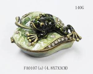 China Frog jewelry trinket box metal jewelry box crystal jewellery box factory