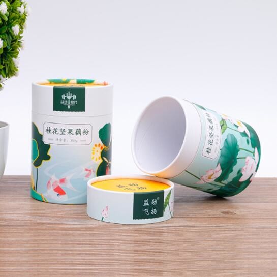 Airtight Cardboard Cylindrical Packaging Box Spiral wound Round Paper Box