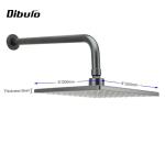 ABS Matte Black 200×200×9mm Ultra Thin Shower Head