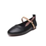 HZM043 Single Shoes Women'S Spring New Thick Heel Pointed Literary Single Shoes