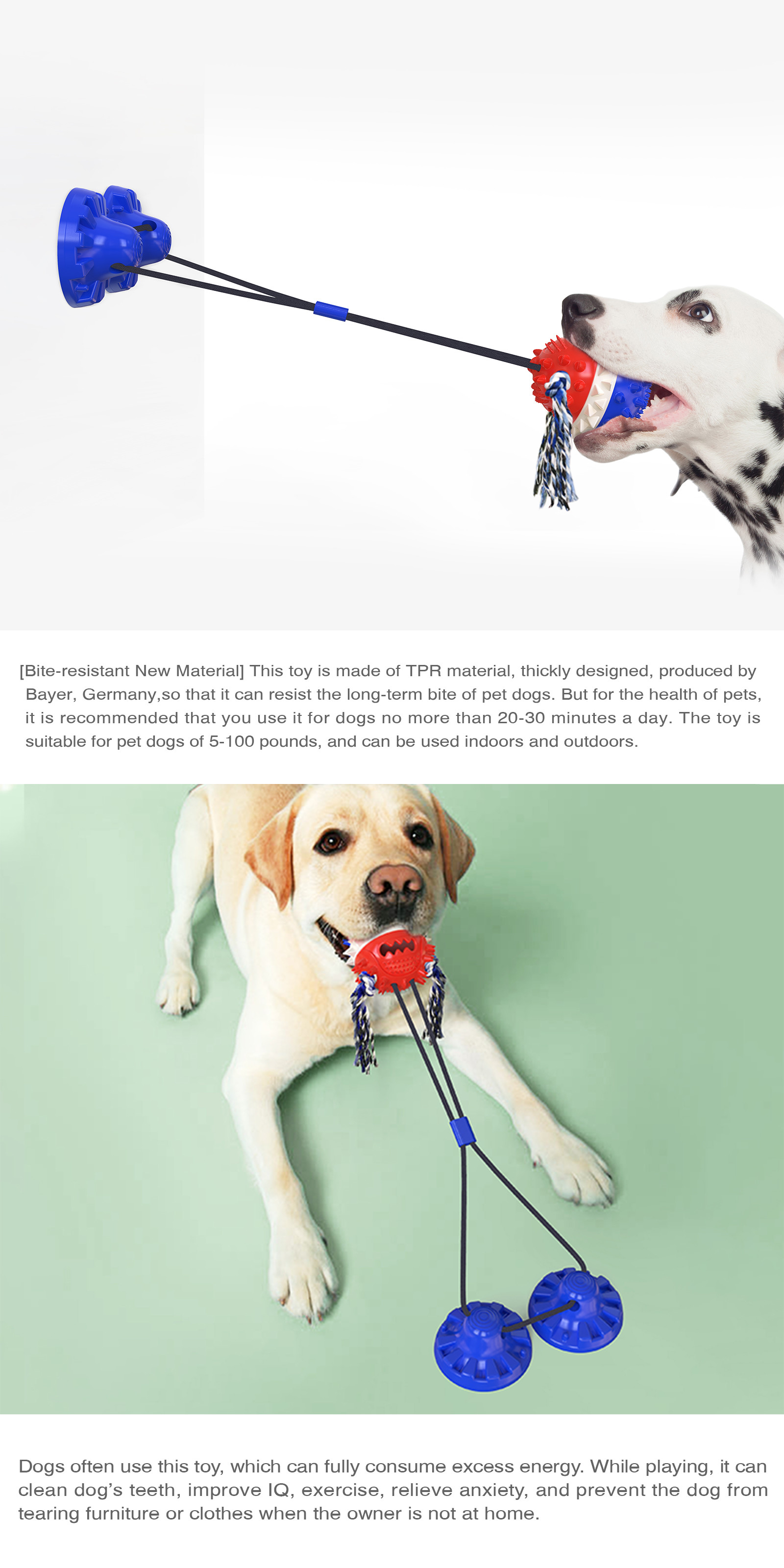 Tug Of War Interactive Pet Toys Teeth Cleaning Dog Chew Toy ODM Bite Resistant