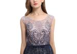 Purple Chiffon Sleeveless European Style Evening Dresses For Woman Party