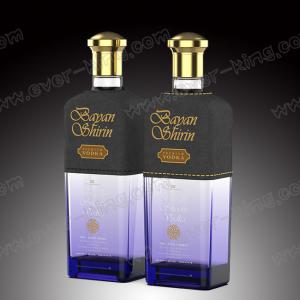 China Color Spraying Leather Liquor Glass Bottle Customized 700ml factory