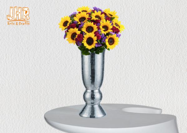 Mosaic Glass Table Vase Homewares Decorative Items Silver Floor Vase For Living