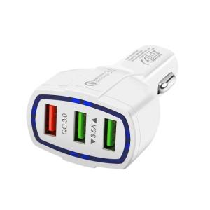 China 7A CAR CHARGER QC3.0 3 USB Universal Compatible USB CAR CHARGER for all electronics cheap price factory