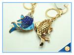 Lovely Crystal Fish Bag Purse Key Chain Charm Pendant Key Rings For sale