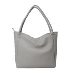 Gray Vegan Leather Tote Bag PU Soft Leather Satchel Handbags