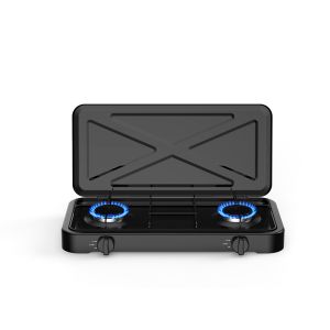 China Household 2 Burner Gas Stove Iron Material Energy Efficiency Convenient Easy Cooking factory