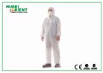 White Disposable Protective Coveralls With Hood And Feetcover By SMS PE