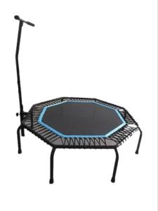 China 1.0MM Gym Fitness Trampoline Polypropylene Mini Trampoline With Handrail factory