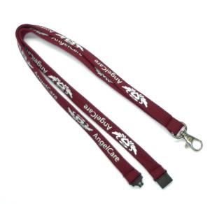 China Brown Visitor / College Tubular Ribbon Lanyards Durable Custom Neck Strap factory