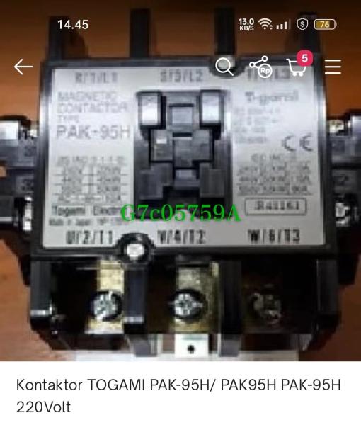 Hitachi screw compressor maintenance accessories togami contactor pak-95h
