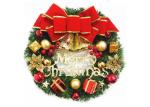 Eco-Friendly PVC Artificial Pre Lit Christmas Wreath For Holiday Decoration