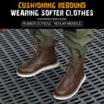 Kevlar Midsole Rubber Work Shoes In Brown Cowhide For Superior Safety Features