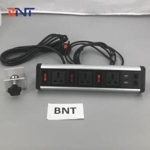 Removable clamp on table edge mounted table socket outlet with usb port