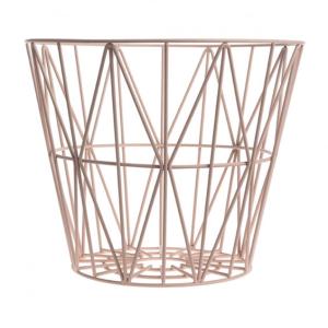 China Brass Large Storage Wire Grid Baskets , Wire Basket Clothes Storage Hamper factory
