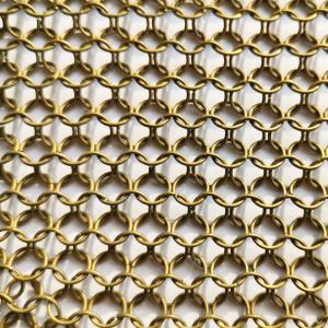 China 1mm Anticut Stainless Steel Ring Mesh Curtain Indoor Fexible SGS factory