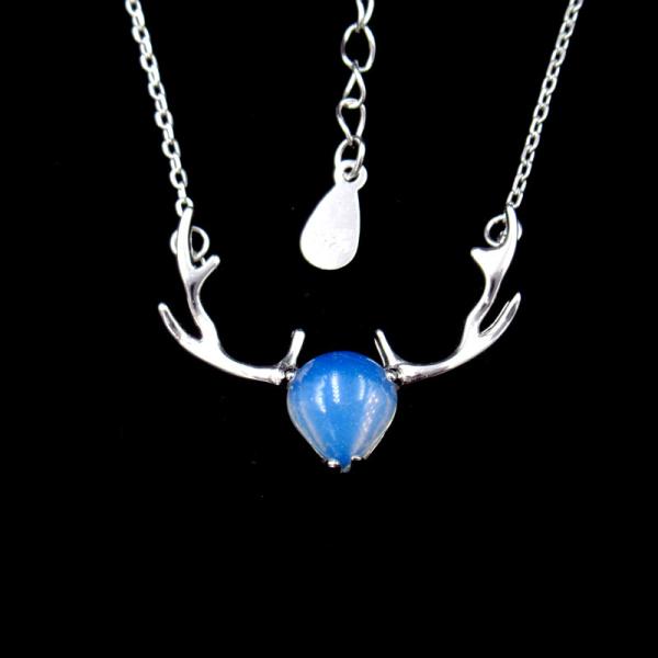 Abatis Shape Sterling Silver Necklace / Mirror Polished Selenite Rurutia Stone