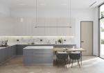 Assemble Custom L Shaped Lacquer White Shaker Kitchen Cabinets