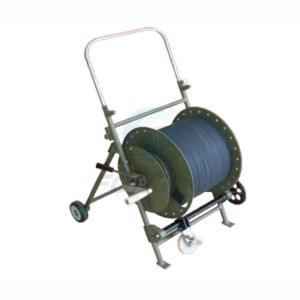 China Flexible Electric Fiber Optic Cable Reel Cart Rollers with Brake factory
