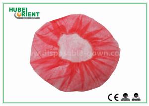 China Eco - Friendly Dental Disposable Hair Caps , Red Operating Room Caps With Polypropylene Materials factory