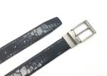 Rotate Reversible Buckle Belt Business Men Stone Croco Pattern