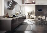 HPDL 18mm Modern Farmhouse Kitchen Brown Cabinets High Gloss Laminate Finish