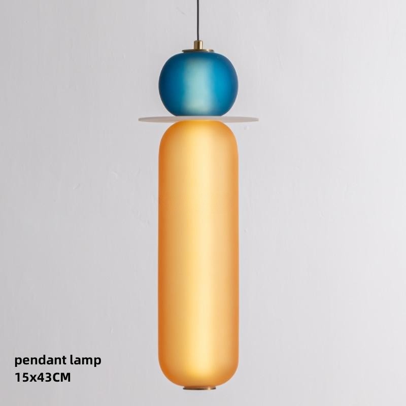 Designer Colored Pendant Lamps LED Stained Glass Pendant Light Bar Shop Restaurant Light(WH-AP-603)