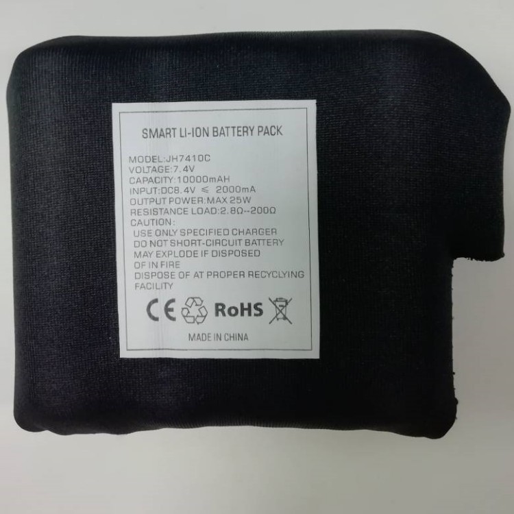 Black Diving Clothes Wrapped 7.4 V 10000mah Battery 21700 2S2P For Heated Coat