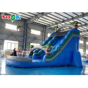 Bouncy Slides Custom Backyard Palm Tree Themed Inflatable Water Slide With