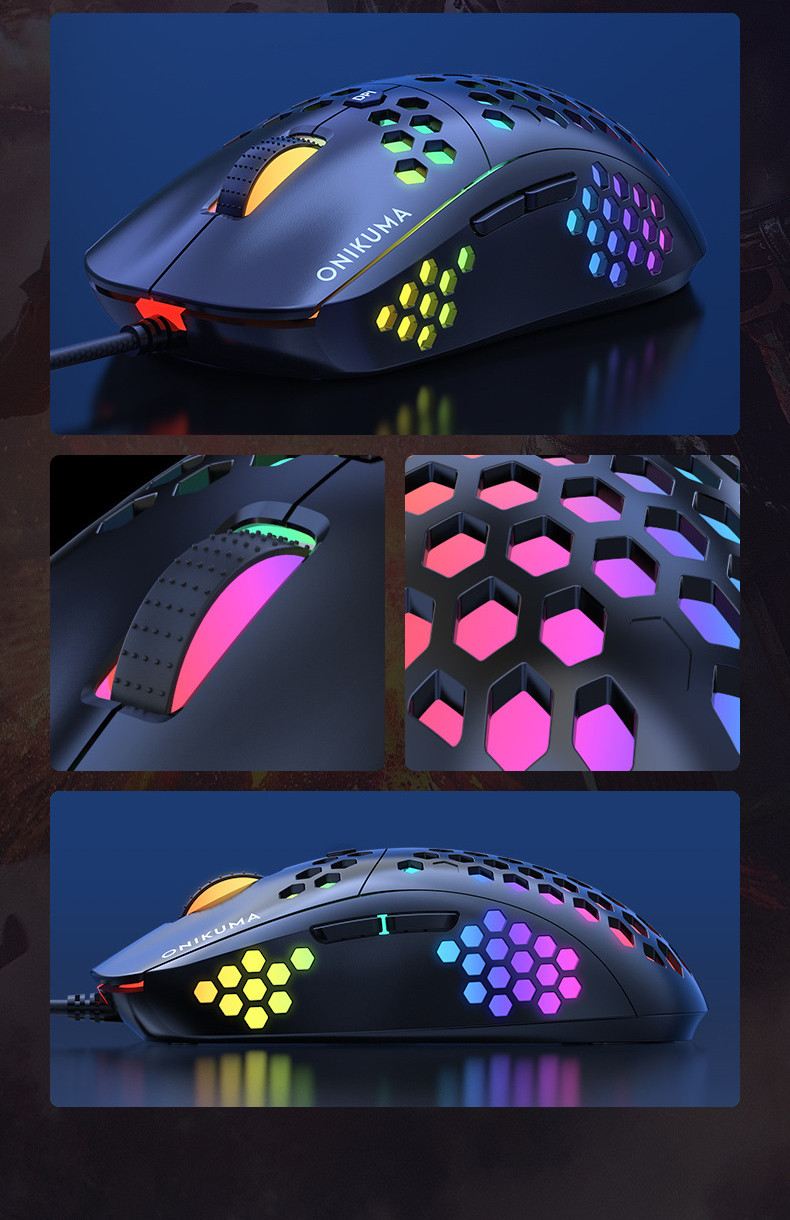 6400DPI Combatwing W903 RGB Gaming Mouse With Para Cord