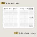 Brown Softcover 2023 Medium Weekly Planner 2 Page Layout FSC Certified