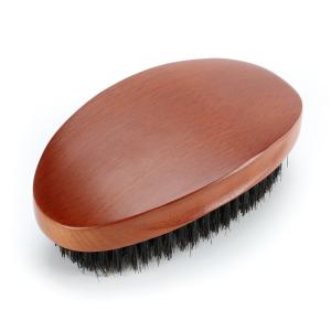 China 360 Wave Brushes Dark Brown Abeis Engrave Logo Curved Palm Soft Mixed Boar Bristle factory