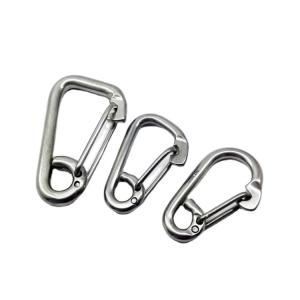 China 9mm-29mm 304/316 Stainless Steel Flat Safety Buckle Spring Lifting Hook Quick Hanging Buckle OEM factory