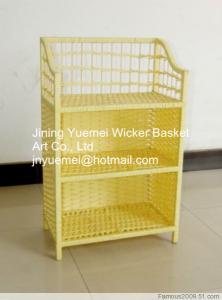 China rattan furniture shoe cabinet box bookshelf drawer storage holder rack layer rattan basket factory