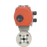IP68 2 Way Motorized Stainless Steel Ball Valve Flange Connection PTFE Sealed