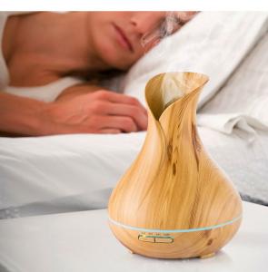China Ultrasonic Wood Grain 400ml Aroma Essential Oil Diffuser factory