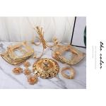 Golden Restaurant Exquisite Luxury Glass Storage Tray
