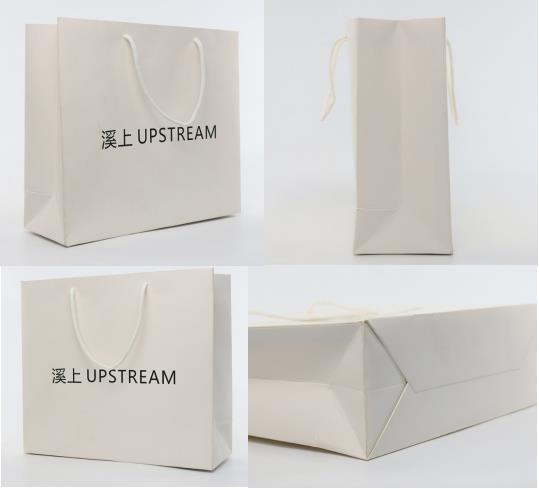 ISO9001 Custom Logo Paper Bags White Paper Craft Bags With Handles Gravure