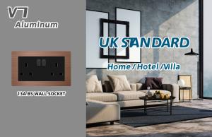 13A 250V Wall Power Socket UK Standard 146mmX86mm Size Multiple Materials