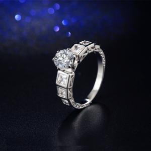 China CZ with Big Round Zircon Ring Elegant Women Wedding Rings High Quality Delicate Gift Ring Fashion AAA CZ RIng Jewelry factory