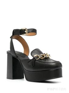 China JBPH0303 Black BSCI Ladies Block Heel Sandals Super Light Rubber Sole factory