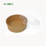 PET Lid Biodegradable Paper Bowl Custom 750cc Food Grade Waterproof