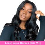 100% Raw Unprocessed Human Hair Loose Wave Full Lace Wig 10"-28" Length