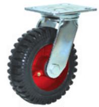 China Heavy Duty Rubber On Red Cast Iron Swivel Caster 6 Inch factory