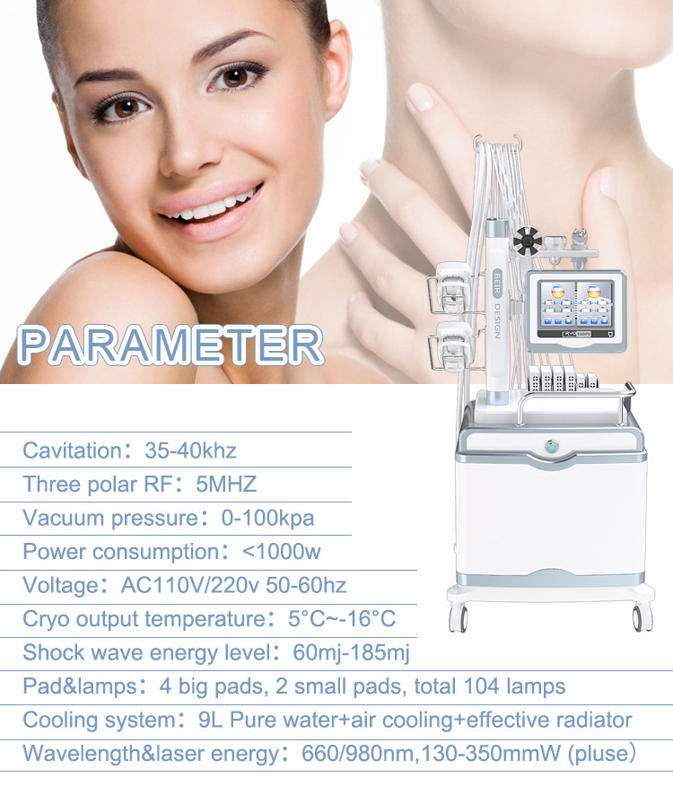 LF-247A multifunction cryo lipolaser cryotherapy slimming weight loss shock wave therapy beauty machine