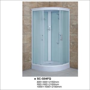 China Sliding Door Bathroom Shower Enclosures with Tempered Fabric Glass factory